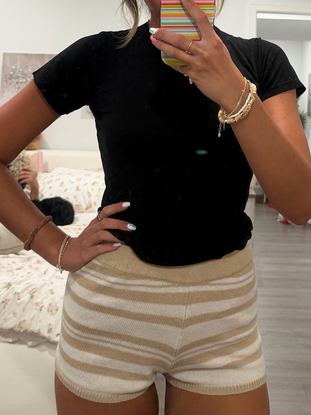 Lulu's Tan & Cream Sweater Shorts!!